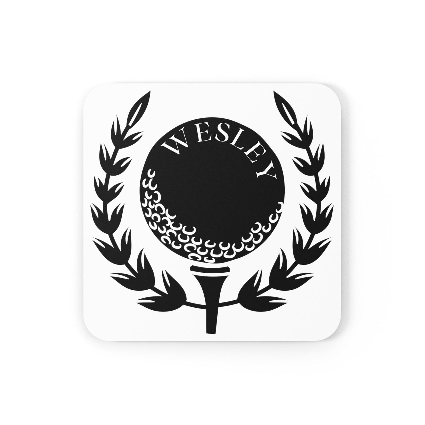 Custom Monogrammed Drink Coaster, Personalized Beer Coaster for Golfer, Customized Coaster for Golf Lover, Corkwood Coaster GIft, Set of 4