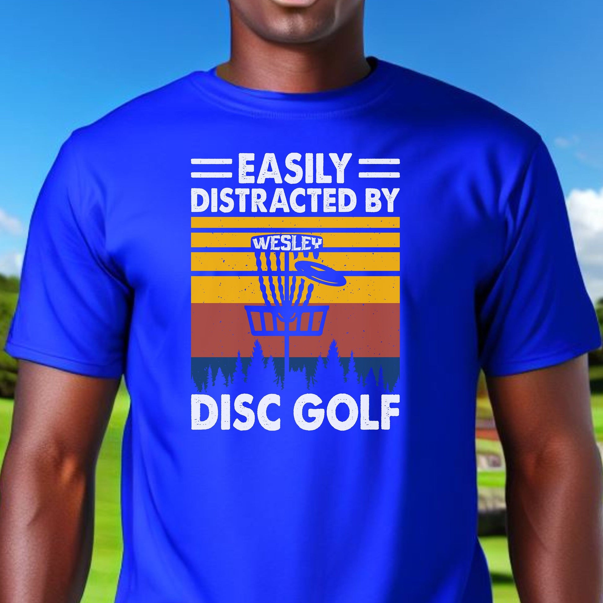 Custom Distracted By Disc Golf Shirt, Personalized Disc Golf Tshirt, Funny Disc Golfing T-Shirt, Perfect Gift for Golfer, Golf Gift for Men