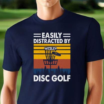 Custom Distracted By Disc Golf Shirt, Personalized Disc Golf Tshirt, Funny Disc Golfing T-Shirt, Perfect Gift for Golfer, Golf Gift for Men
