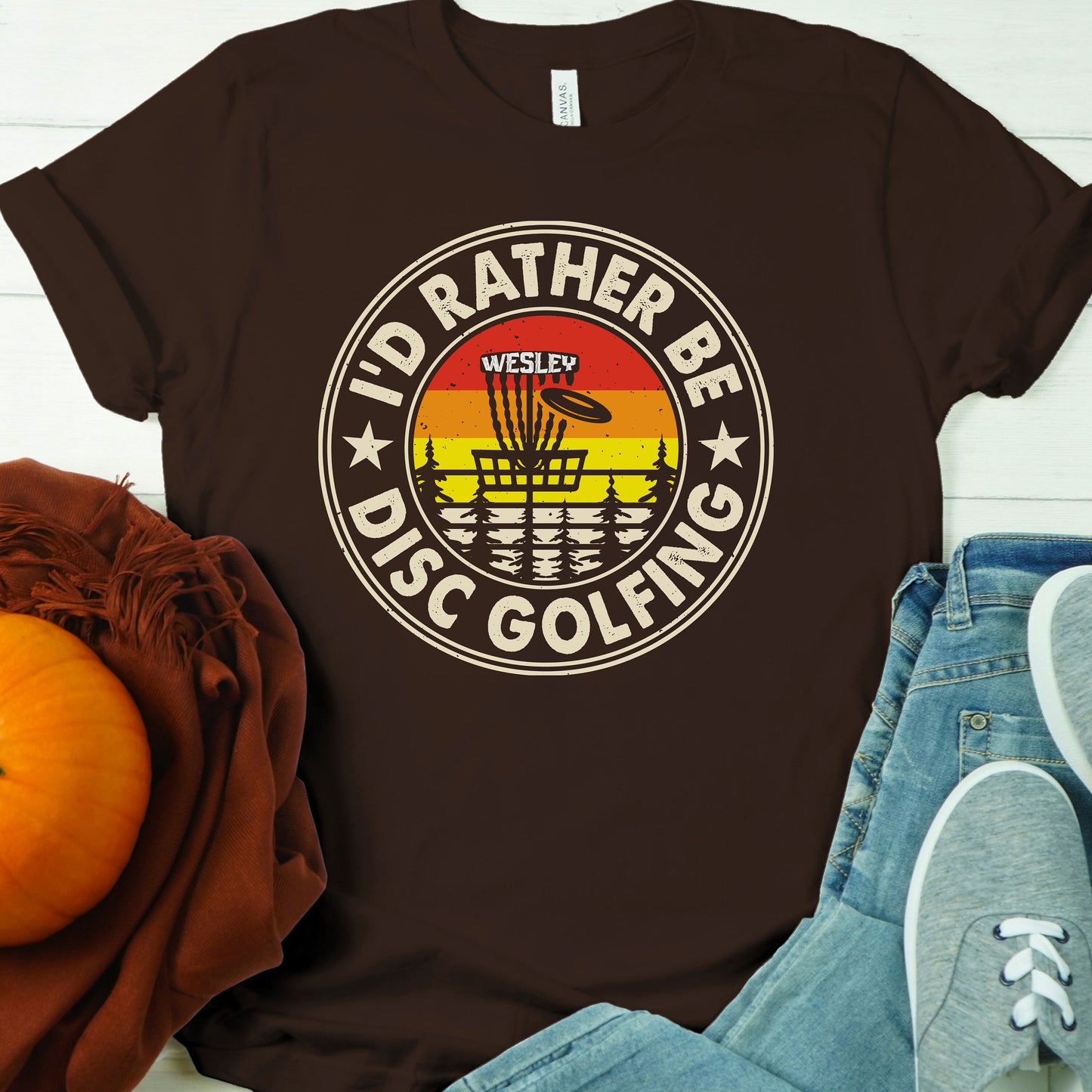 Custom I'd Rather Be Disc Golfing Shirt, Personalized Disc Golf Tshirt, Funny Disc Golfing T-Shirt, Gift for Golfer, Golf Gift for Men