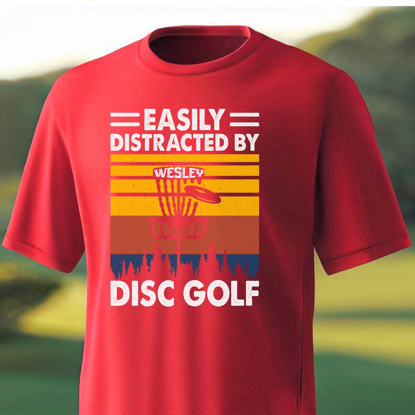 Custom Distracted By Disc Golf Shirt, Personalized Disc Golf Tshirt, Funny Disc Golfing T-Shirt, Perfect Gift for Golfer, Golf Gift for Men