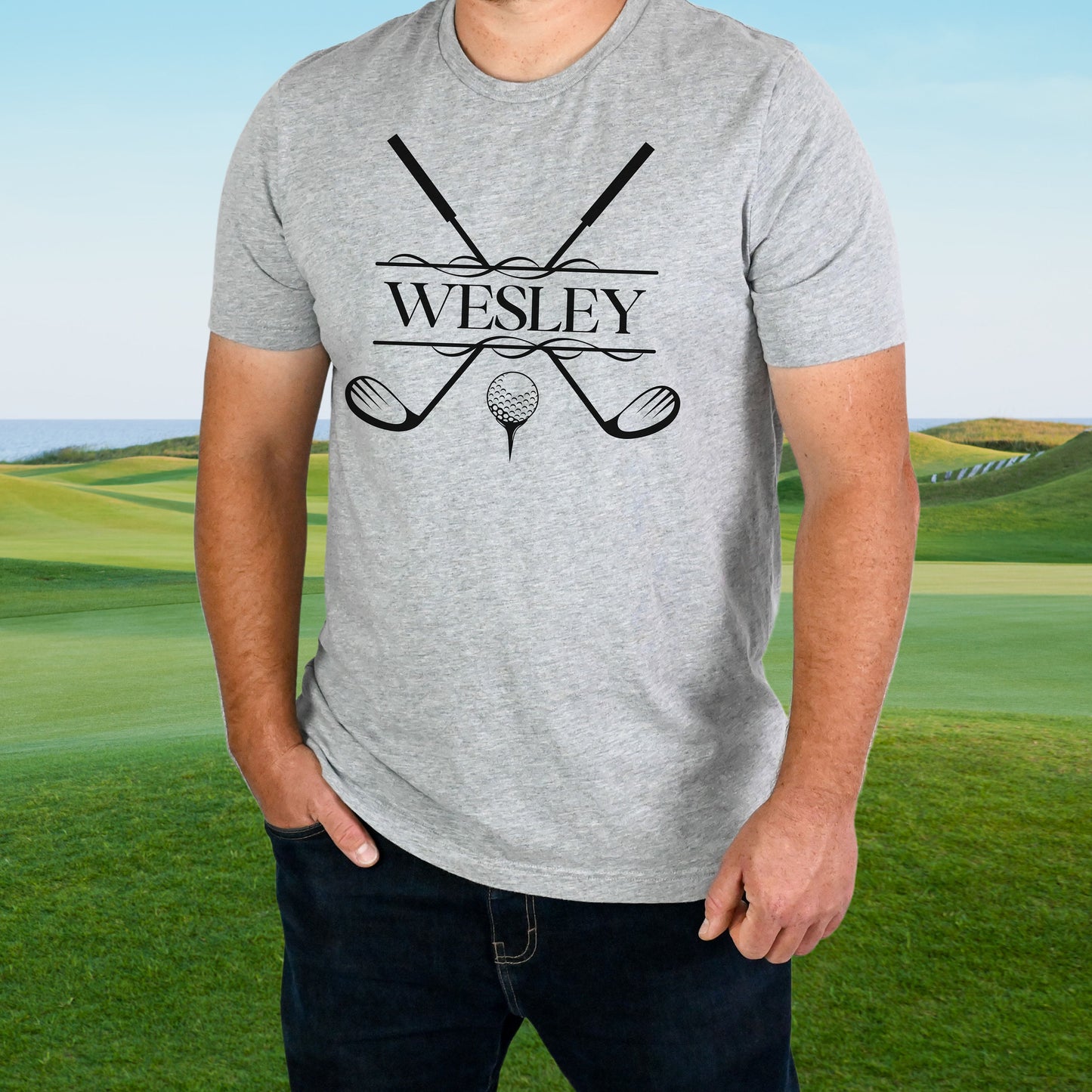 Custom Monogrammed Golf Shirt, Personalized T-Shirt for Golfer, Customized Tee for Husband, Great Gift for Dad, Father, Gift for Grandfather