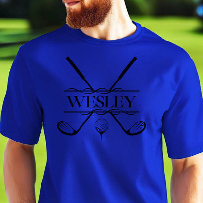Custom Monogrammed Golf Shirt, Personalized T-Shirt for Golfer, Customized Tee for Husband, Great Gift for Dad, Father, Gift for Grandfather