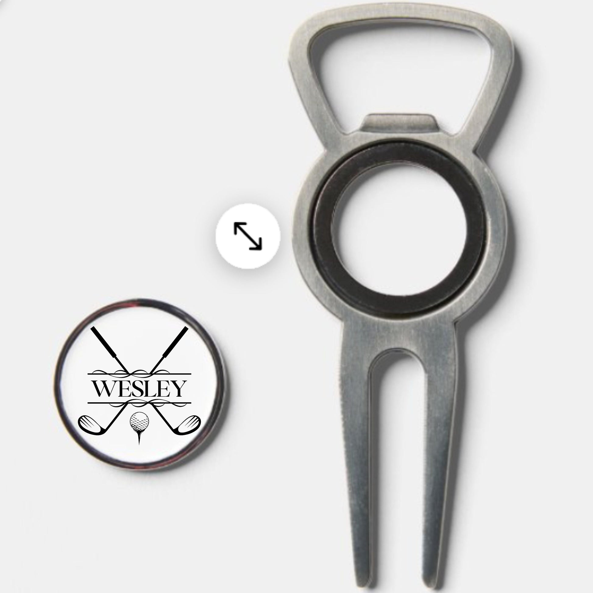 Custom Divot Tool with Ball Marker and Bottle Opener, Personalized Gift for Golfer, Golf Ball Marker with Divot Tool, Golf Christmas Gift