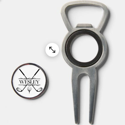 Custom Divot Tool with Ball Marker and Bottle Opener, Personalized Gift for Golfer, Golf Ball Marker with Divot Tool, Golf Christmas Gift