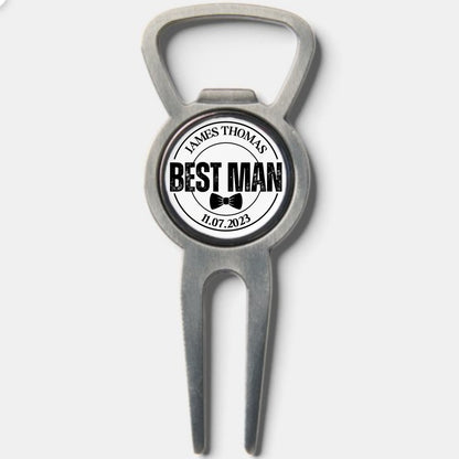 Custom Divot Tool with Ball Marker and Bottle Opener, Personalized Gift for Golfer, Golf Ball Marker with Divot Tool, Golf Christmas Gift
