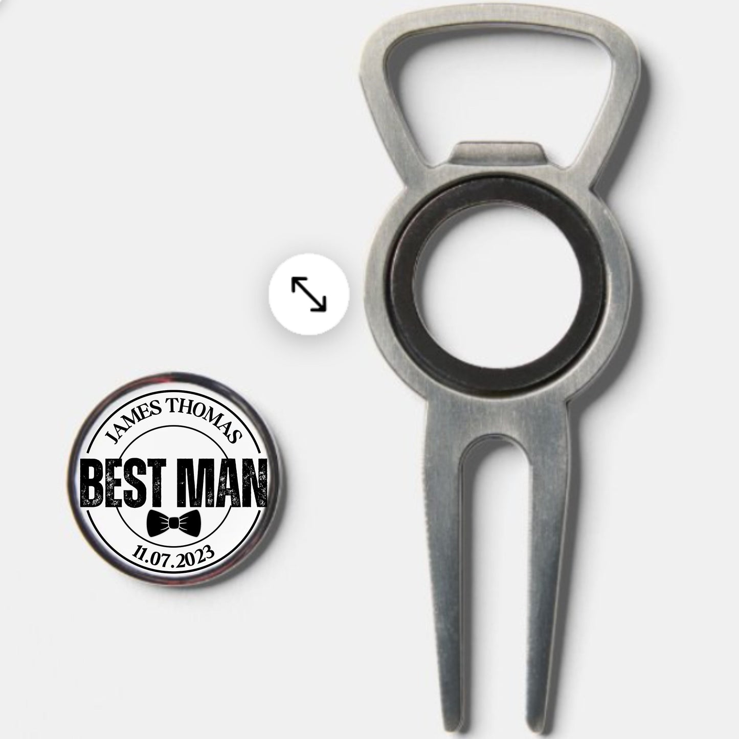 Custom Divot Tool with Ball Marker and Bottle Opener, Personalized Gift for Golfer, Golf Ball Marker with Divot Tool, Golf Christmas Gift