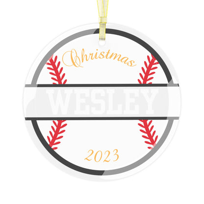 Custom Baseball Christmas Ornament, Personalized Xmas Ornament for Baseball Lover, Gift for Son, Gift for Grandson, Gift for Dad, Father