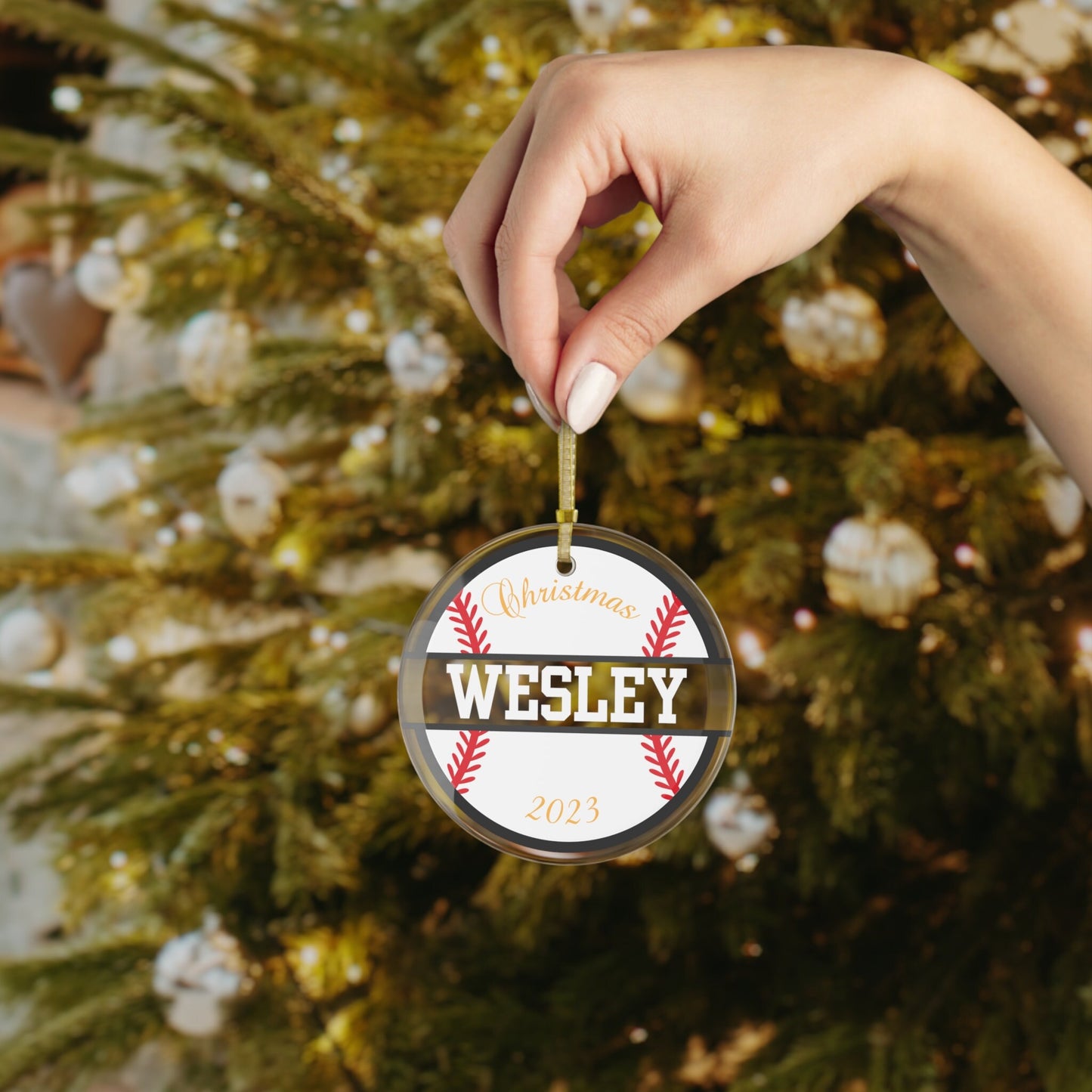 Custom Baseball Christmas Ornament, Personalized Xmas Ornament for Baseball Lover, Gift for Son, Gift for Grandson, Gift for Dad, Father