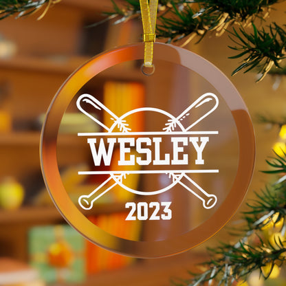 Custom Baseball Christmas Ornament, Personalized Xmas Ornament for Baseball Lover, Gift for Son, Gift for Grandson, Gift for Dad, Father