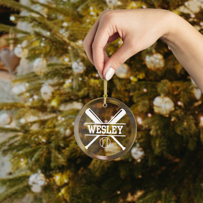 Custom Baseball Christmas Ornament, Personalized Xmas Ornament for Baseball Lover, Gift for Son, Gift for Grandson, Gift for Dad, Father