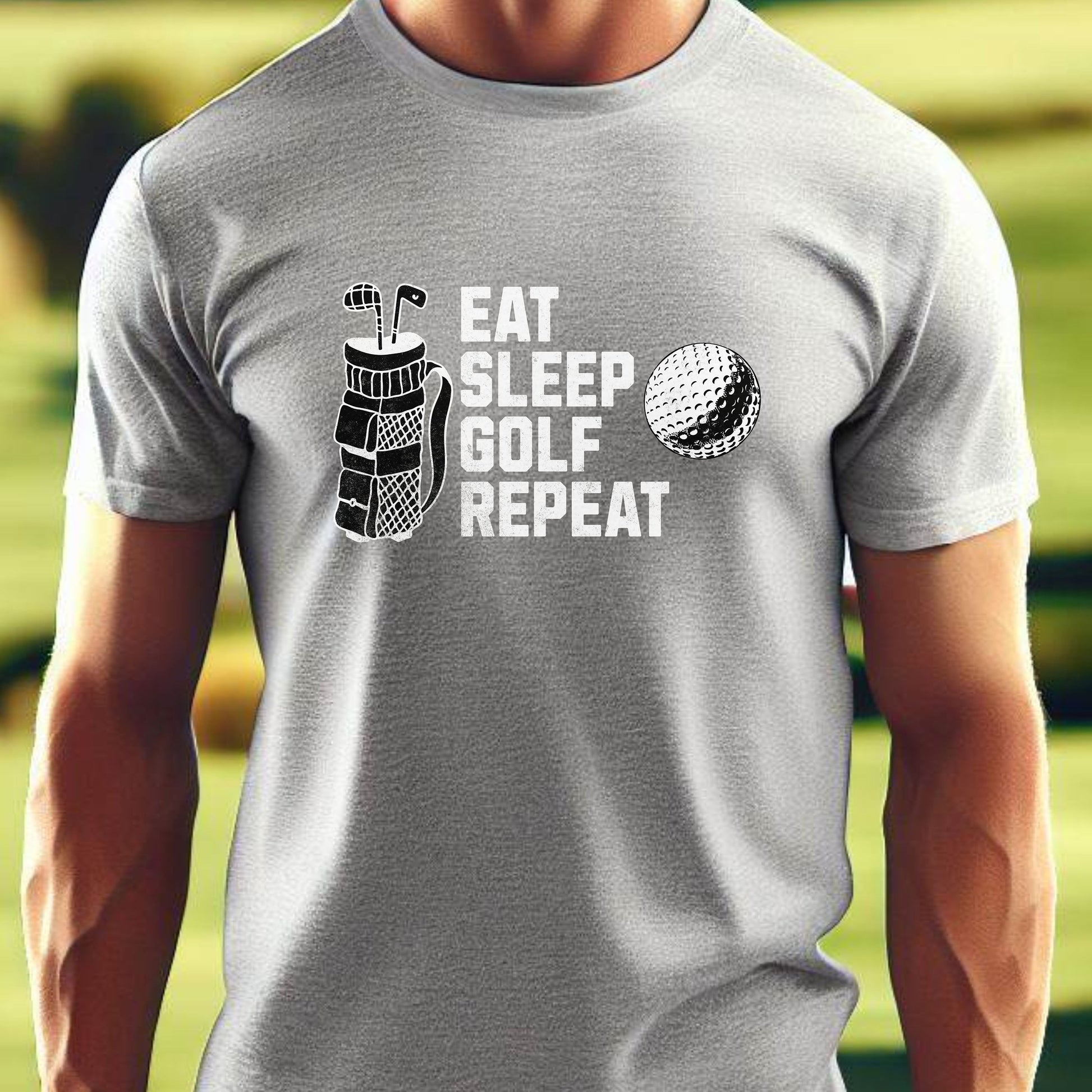 Men's Golf T-shirt, Eat Sleep Golf Repeat, Shirt for Golf Lover, Tshirt Gift for Men, Great Gift for Dad, Father, Gift for Son, Golf Tee