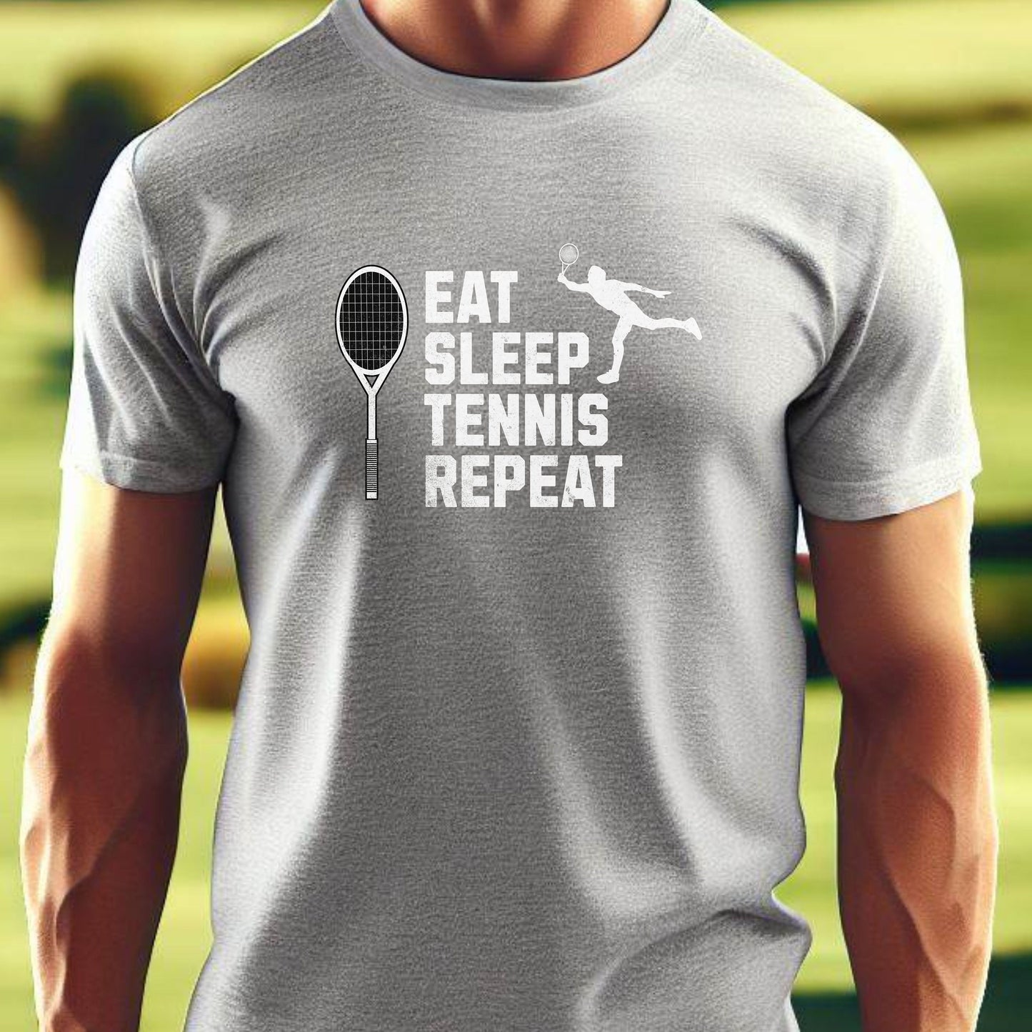 Men's Tennis T-shirt, Eat Sleep Tennis Repeat, Shirt for Tennis Lover, Tshirt Gift for Men, Great Gift for Dad, Father, Sport Gift for Son