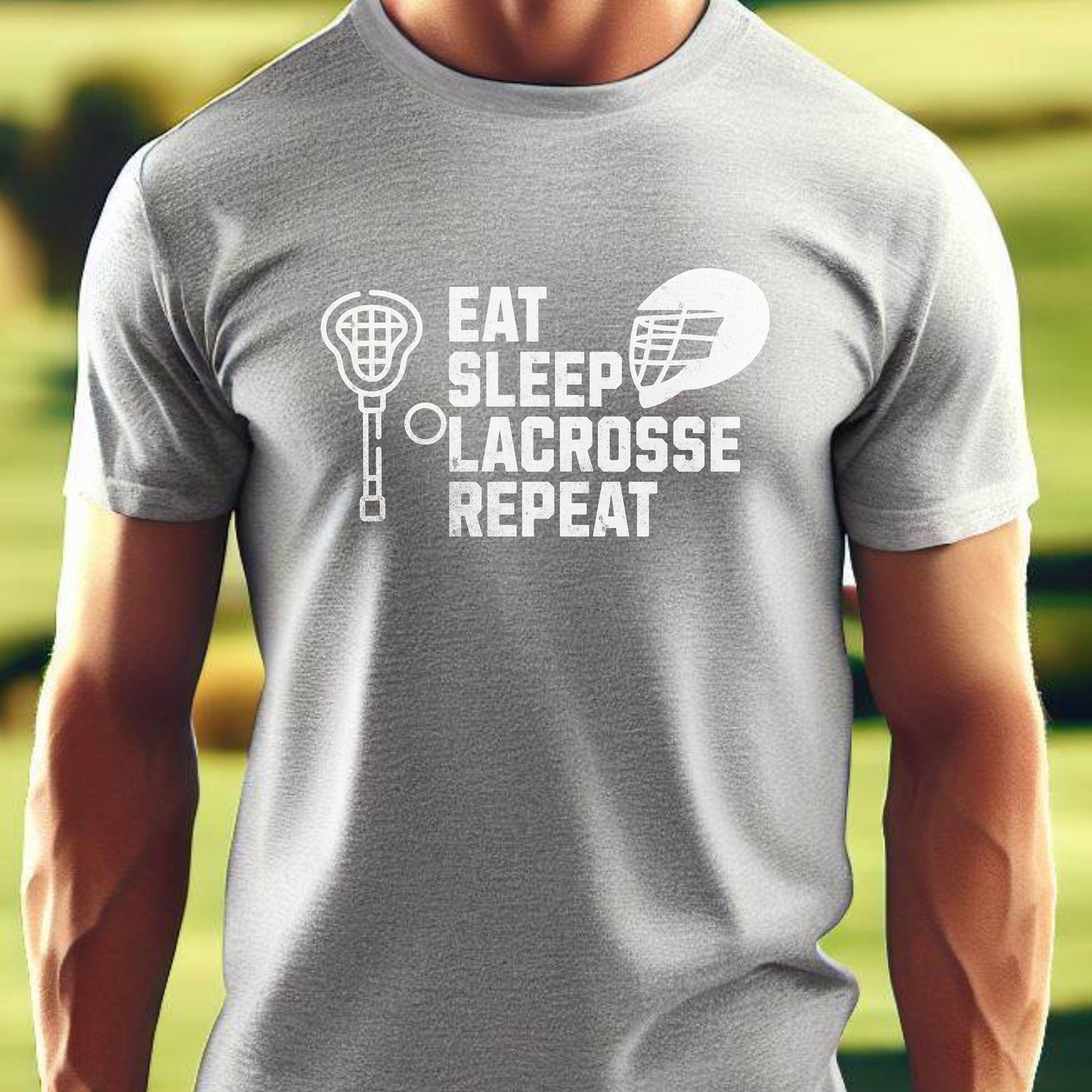 Men's Lacrosse T-shirt, Eat Sleep Lacrosse Repeat, Shirt for Lax Lover, Tshirt Gift for Men, Great Gift for Dad, Father, Gift for Son