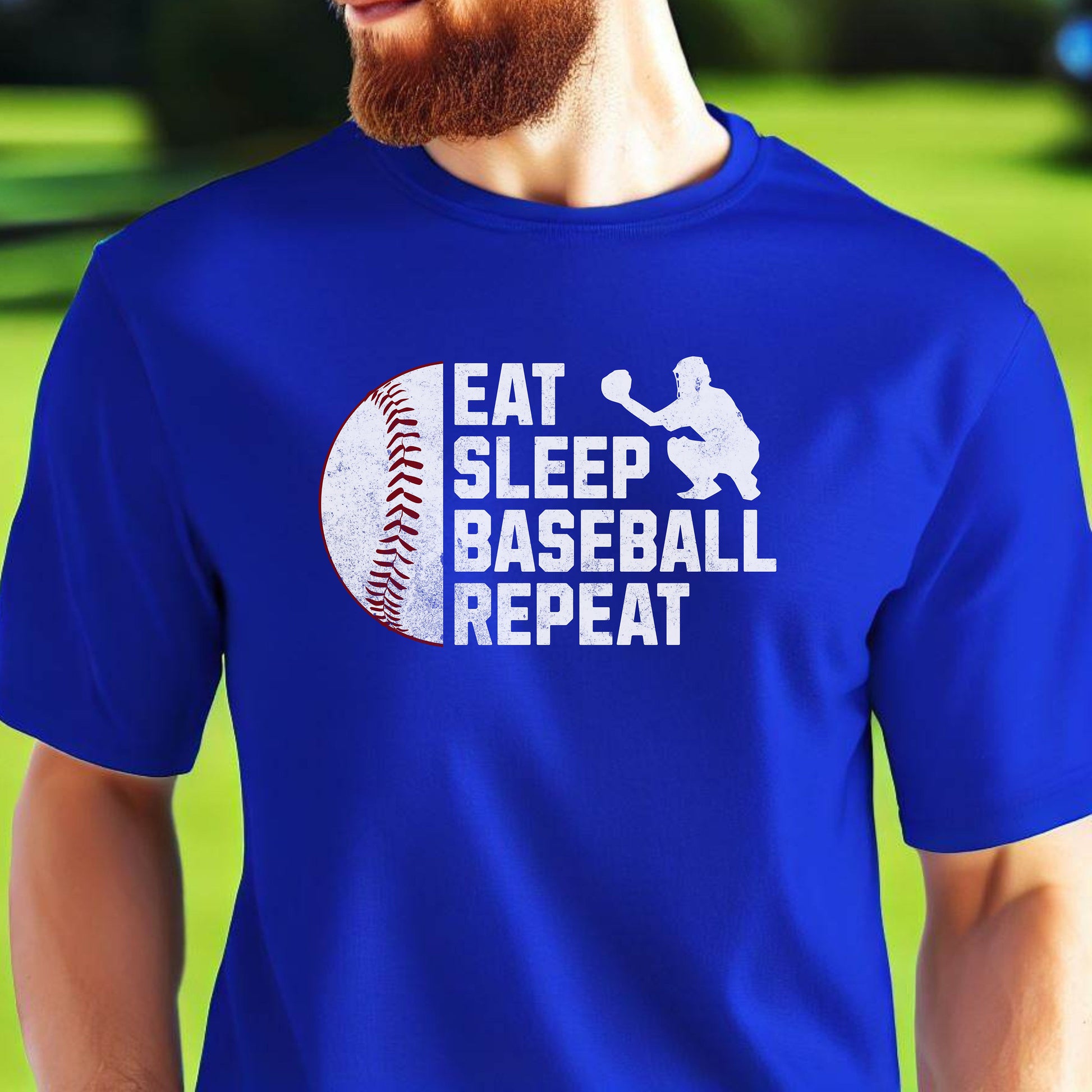 Men's Baseball T-shirt, Eat Sleep Baseball Repeat, Shirt for Baseball Lover, Tshirt Gift for Men, Great Gift for Dad, Father, Gift for Son