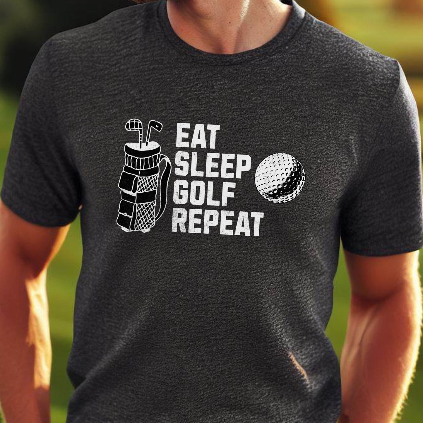 Men's Golf T-shirt, Eat Sleep Golf Repeat, Shirt for Golf Lover, Tshirt Gift for Men, Great Gift for Dad, Father, Gift for Son, Golf Tee
