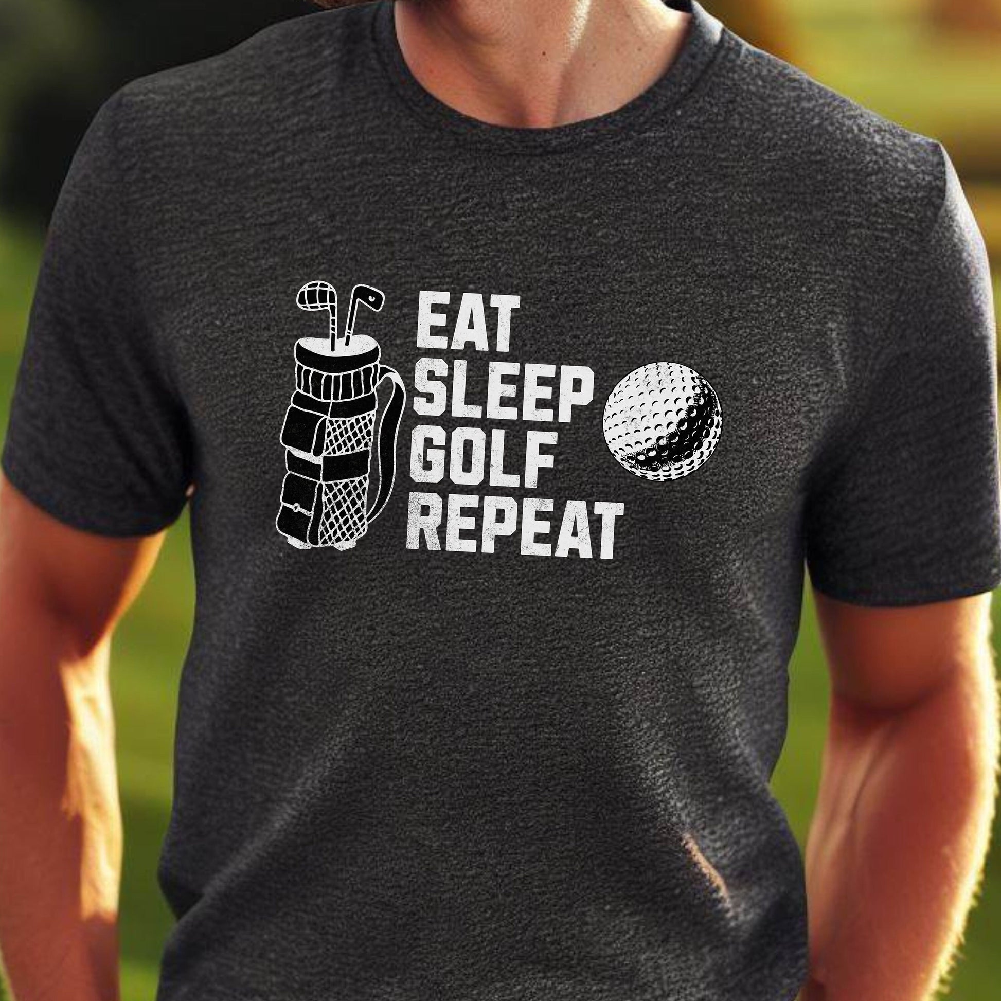 Men's Golf T-shirt, Eat Sleep Golf Repeat, Shirt for Golf Lover, Tshirt Gift for Men, Great Gift for Dad, Father, Gift for Son, Golf Tee