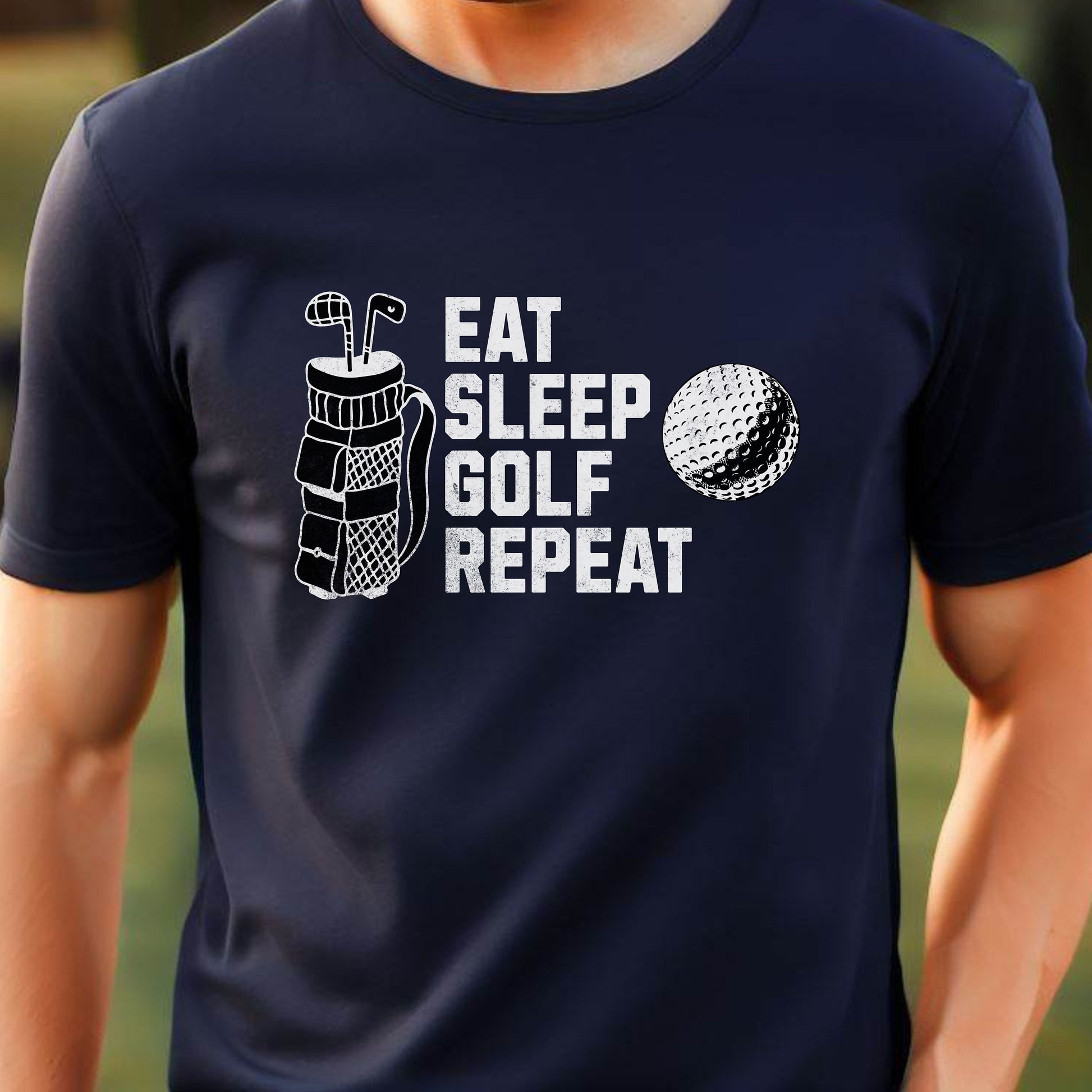 Men's Golf T-shirt, Eat Sleep Golf Repeat, Shirt for Golf Lover, Tshirt Gift for Men, Great Gift for Dad, Father, Gift for Son, Golf Tee