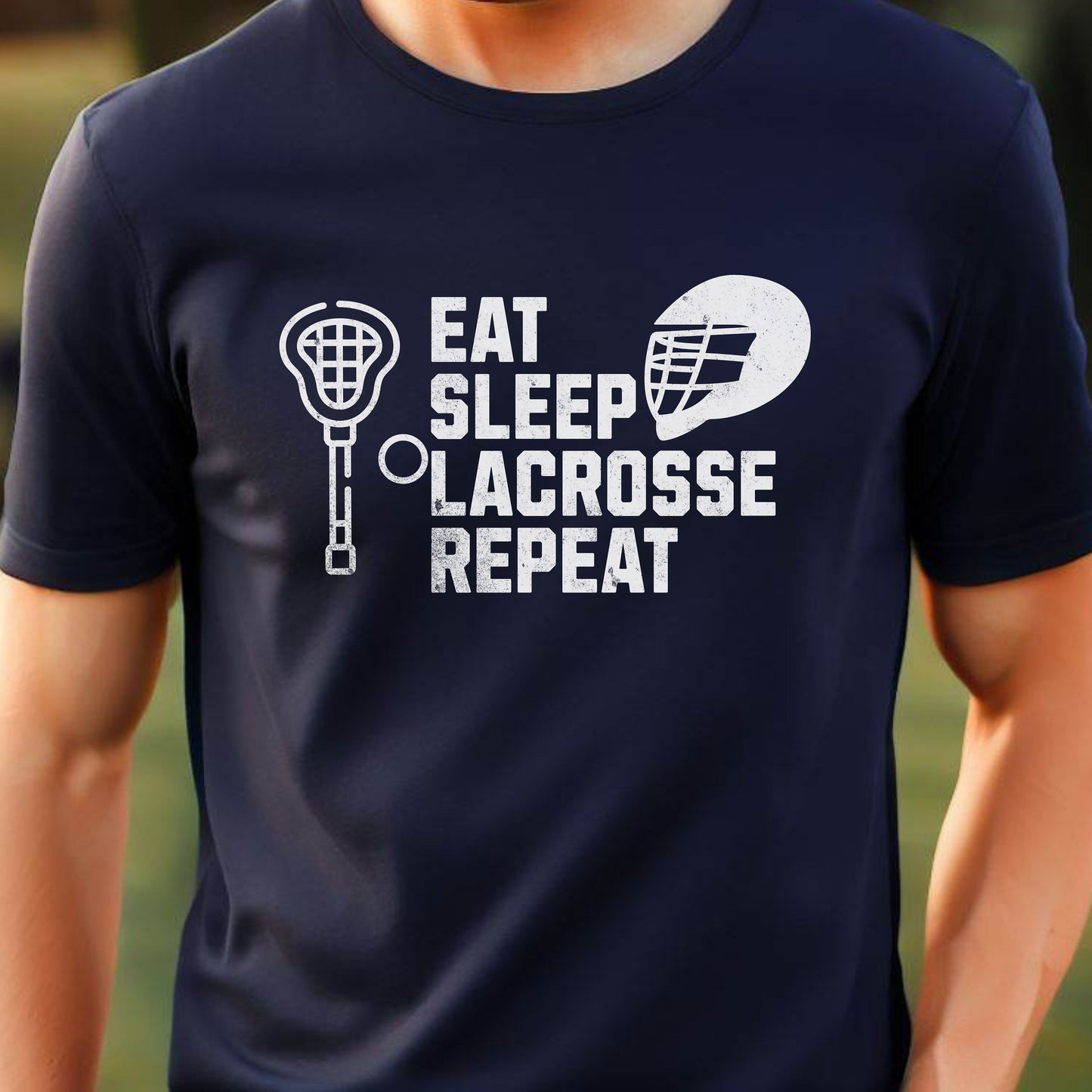 Men's Lacrosse T-shirt, Eat Sleep Lacrosse Repeat, Shirt for Lax Lover, Tshirt Gift for Men, Great Gift for Dad, Father, Gift for Son