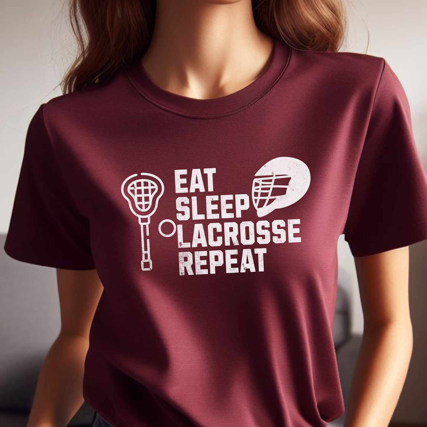Men's Lacrosse T-shirt, Eat Sleep Lacrosse Repeat, Shirt for Lax Lover, Tshirt Gift for Men, Great Gift for Dad, Father, Gift for Son