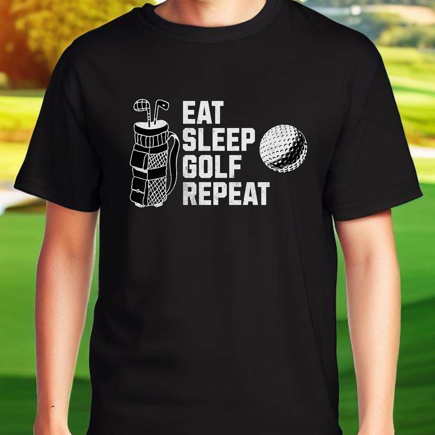 Men's Golf T-shirt, Eat Sleep Golf Repeat, Shirt for Golf Lover, Tshirt Gift for Men, Great Gift for Dad, Father, Gift for Son, Golf Tee