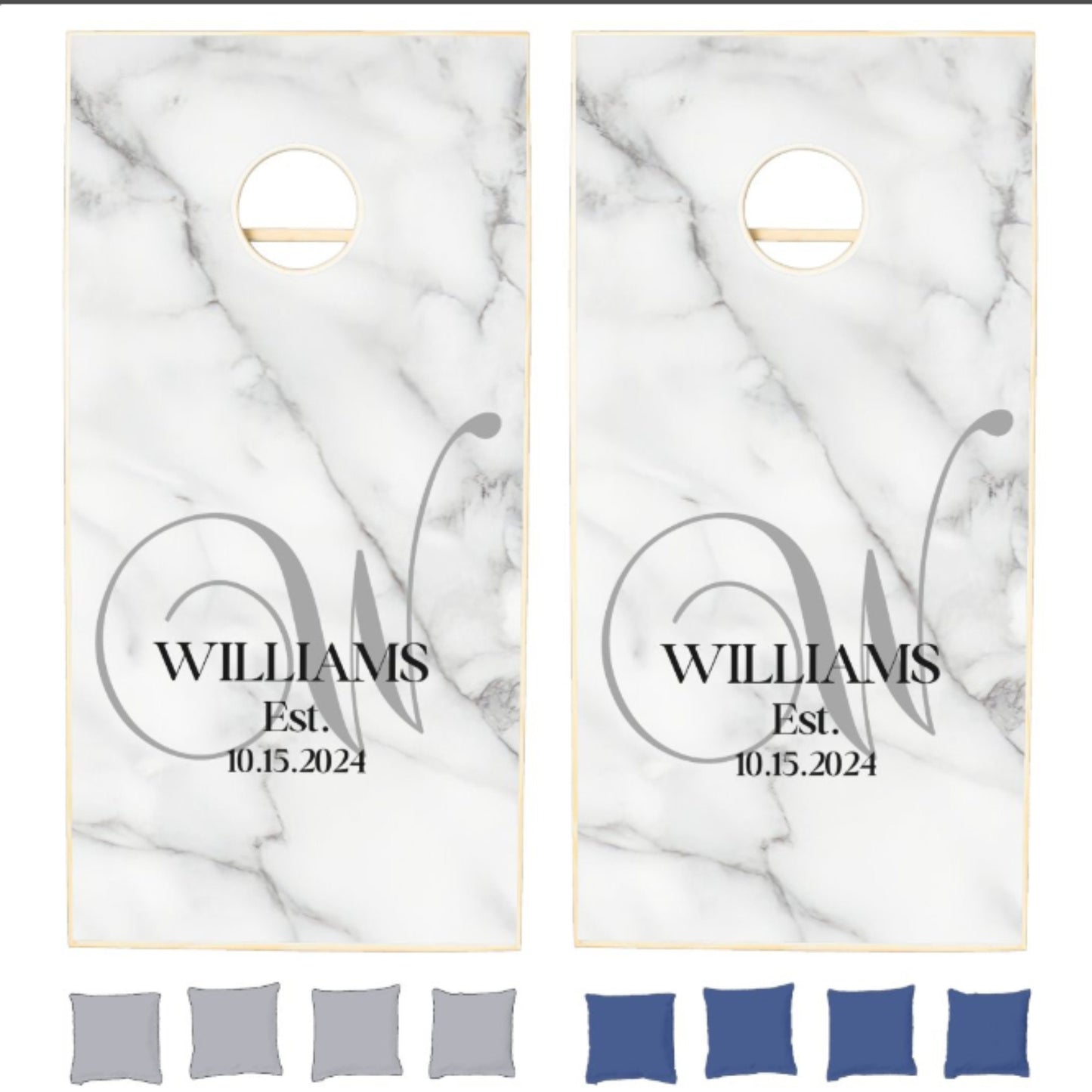 Custom Wedding Cornhole Boards, Personalized Monogram Corn Hole Game with Bags Included, Wedding Gift, 8 Bags Included, Corn Toss Game Gift