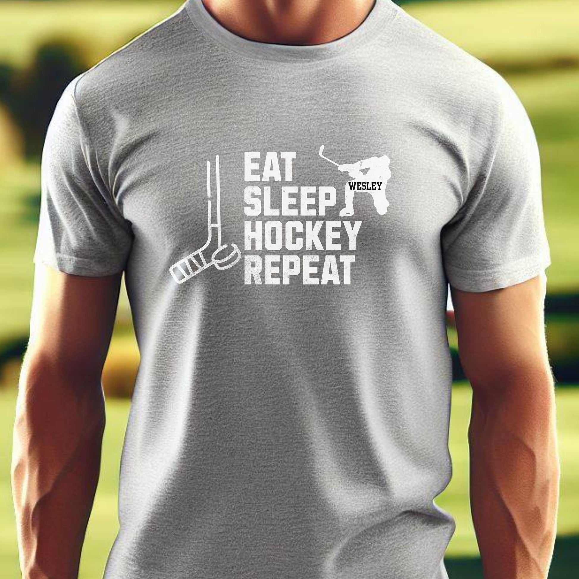 Men's Custom Hockey T-shirt, Personalized Hockey Shirt, TShirt for Hockey Lover, Customized Gift for Men, Perfect Gift for Dad, Gift for Son