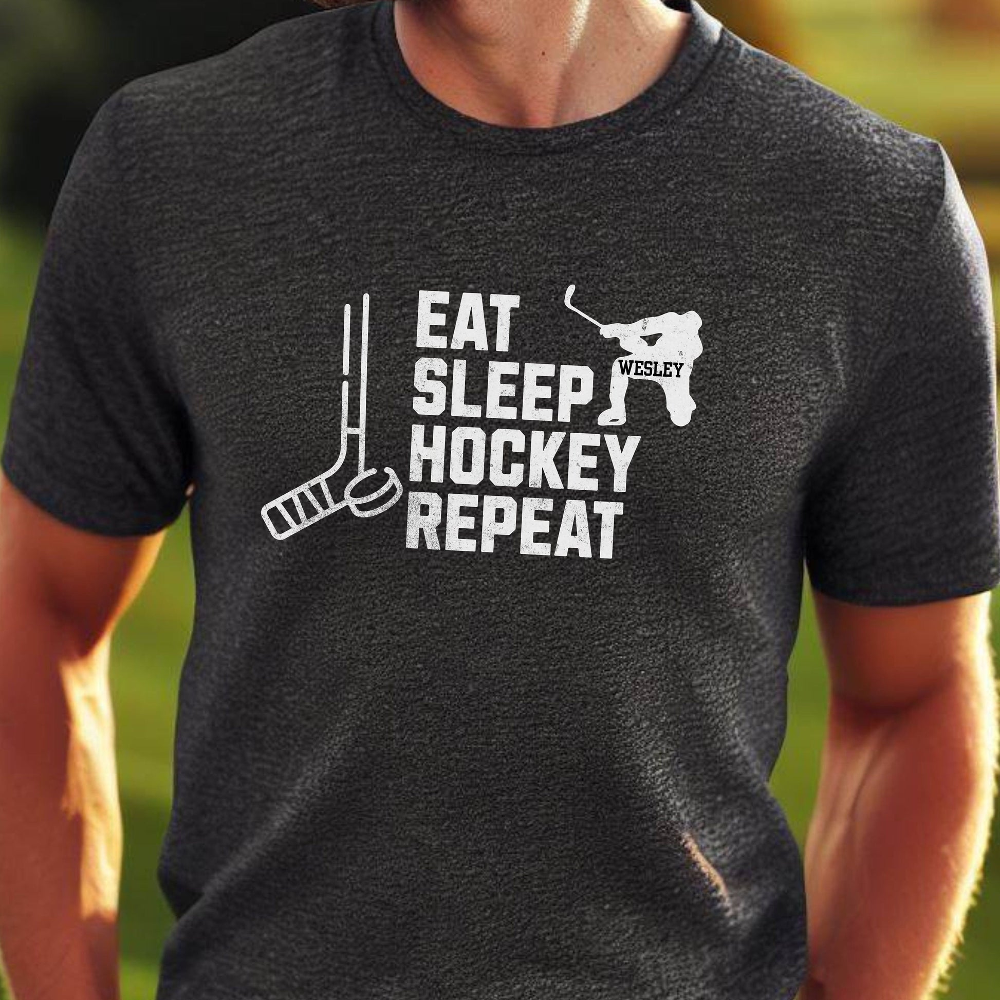 Men's Custom Hockey T-shirt, Personalized Hockey Shirt, TShirt for Hockey Lover, Customized Gift for Men, Perfect Gift for Dad, Gift for Son