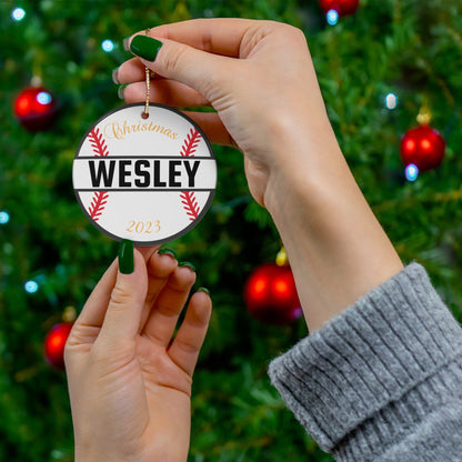 Custom Baseball Christmas Ornament, Personalized Xmas Ornament for Baseball Lover, Gift for Son, Gift for Grandson, Gift for Dad, Father