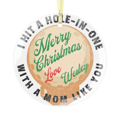 Custom Glass Golf Christmas Ornament, Personalized Merry Christmas Mom Ornament, Customized Golf Ornament for Mom, Christmas Gift for Mom
