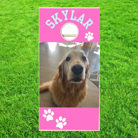 Custom Wood Cornhole Boards, Personalized Dog Corn Hole Game with Bags Included, Dog Mom Christmas Gift, Bags Included, Corn Toss Game Gift