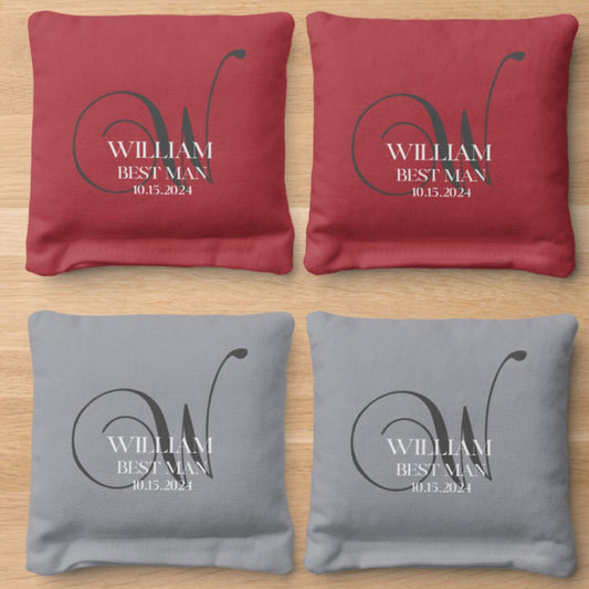 Custom Corn Hole Bags, Personalized Cornhole Bags, Best Man Proposal Gift, Customized Bags for Corn Toss, Gift for Groomsman, Wedding Gift