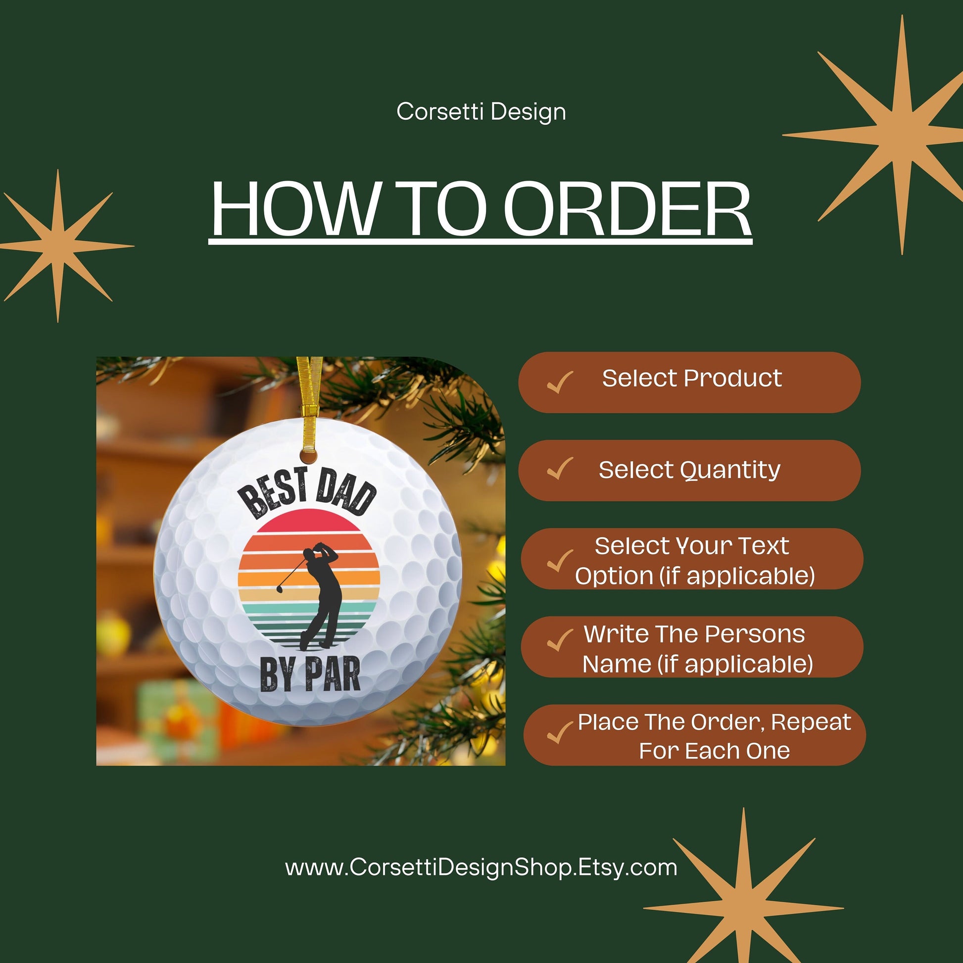 Custom Holiday Golf Balls for Dad, Personalized Golf Christmas Gift for Dad, Golf Gifts for Men, Christmas Gift for Dad, Golf Gift for Dad