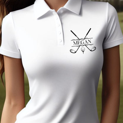 Women's Custom Golf Polo, Customized Embroidered Polo Shirt, Sport Shirt for Golf, Personalized Gift for Wife, Gift for Mom, Golf Lover Gift