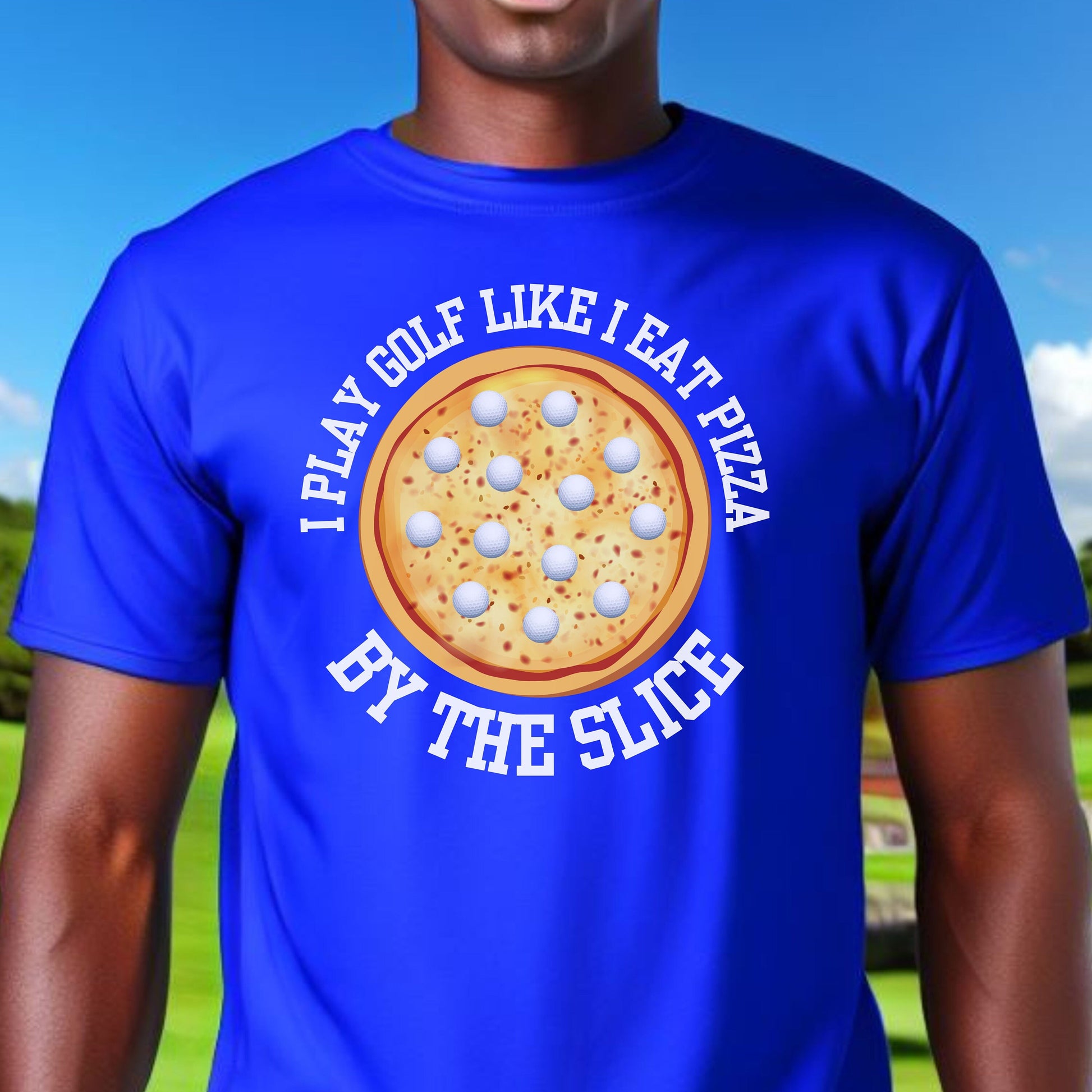 Funny Pizza Golf Shirt, T-Shirt for Golf Lover, Pizza and Golf Shirt, Gift for Dad, Gift for Father, Gift for Golfer, Golfer Christmas Gift