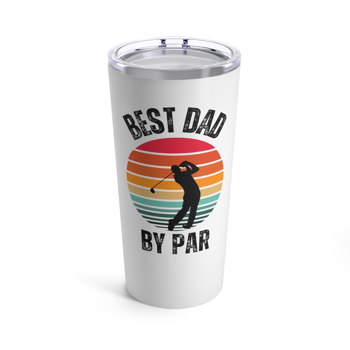 Best Dad by Par Golf Tumbler, 20 oz Coffee Tumbler, Funny Golf Water Bottle, Gift for Golf Lover, Gift for Husband, Gift for Dad, Father