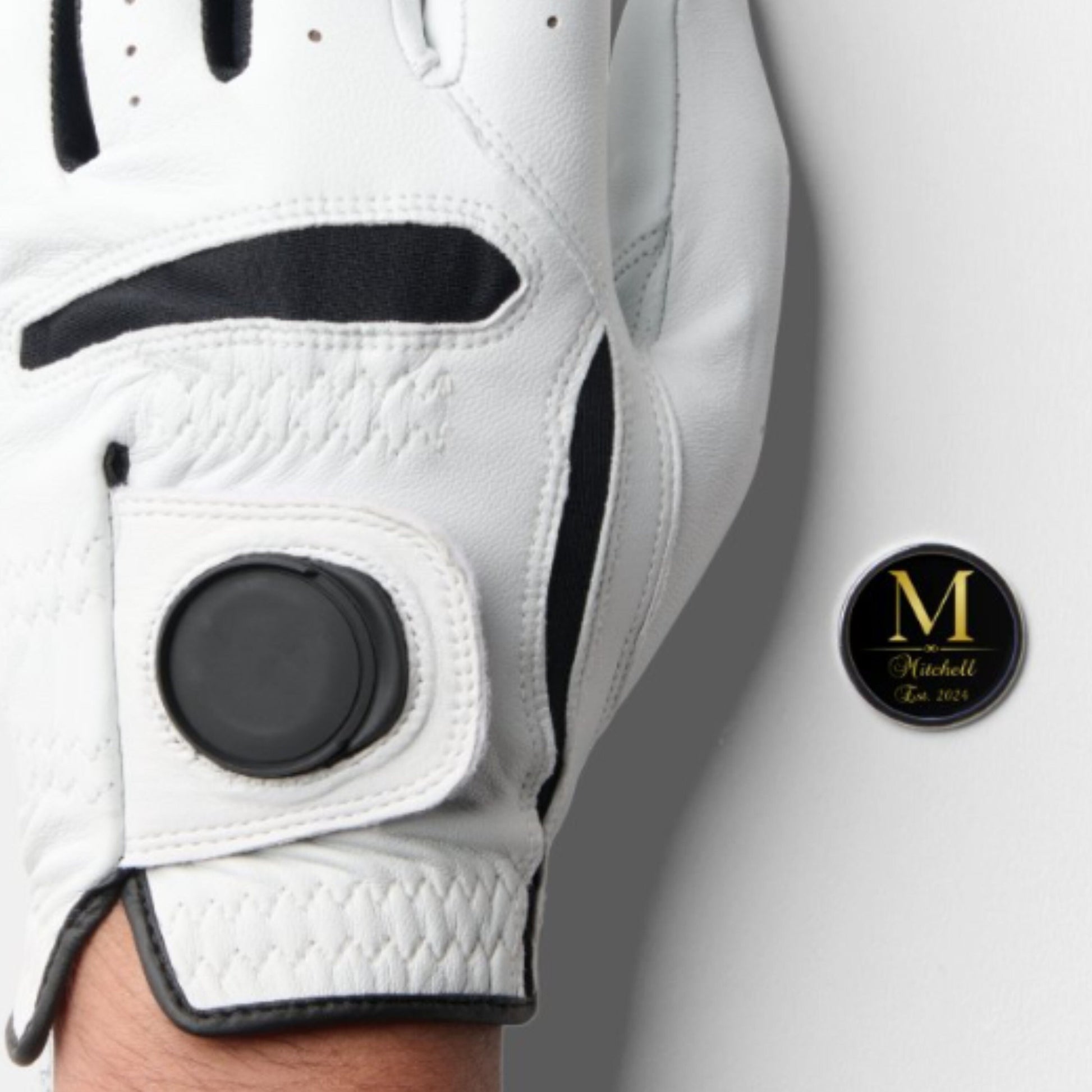 Custom Golf Glove with Monogram Ball Marker, Personalized Golf Gift, Mens Golf Gift, Gift for Best Man, Groomsman Proposal, Gift for Wedding