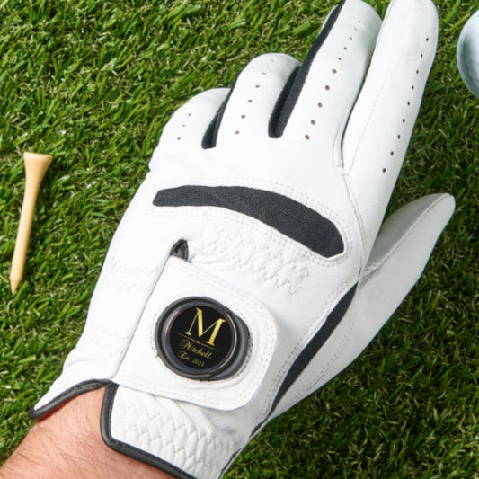 Custom Golf Glove with Monogram Ball Marker, Personalized Golf Gift, Mens Golf Gift, Gift for Best Man, Groomsman Proposal, Gift for Wedding