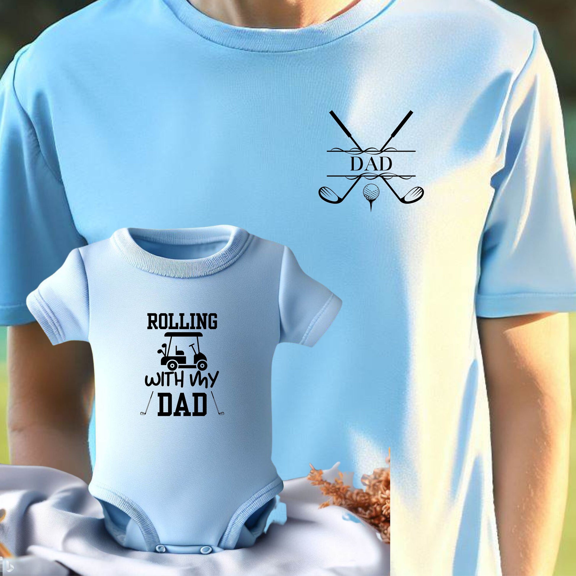 Rolling With My Dad Golf Shirt, Matching T-Shirt for Golf Father, Gift for Dad, Gift for Father, Gift for Golfer, Golfer Christmas Gift