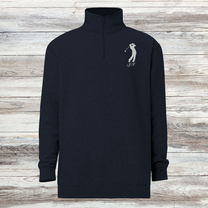 Personalized Fleece Golf Quarter-Zip, Quarter Zip Pullover Sweater, Custom Golf Gift, Gift for Husband, Gift for Golfer, Golf Gift for Men