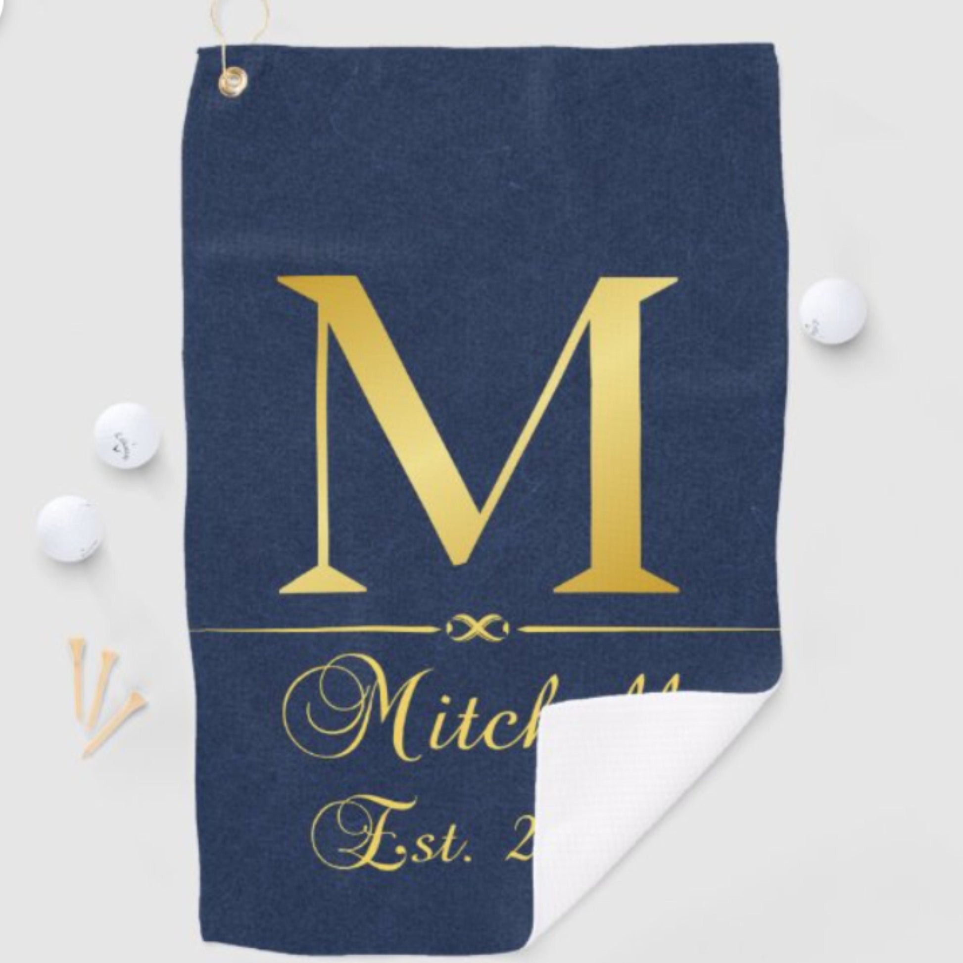 Custom Golf Towel, Golf Bag Towel, Personalized Golf Towel, Golfer Gift, Great Gift for Dad, Wedding Gift, Groomsman Gift, Golf Gift for Men