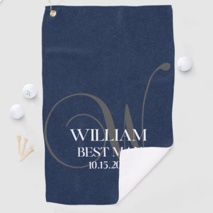 Custom Golf Towel, Golf Bag Towel, Personalized Golf Towel, Golfer Gift, Great Gift for Dad, Wedding Gift, Groomsman Gift, Golf Gift for Men