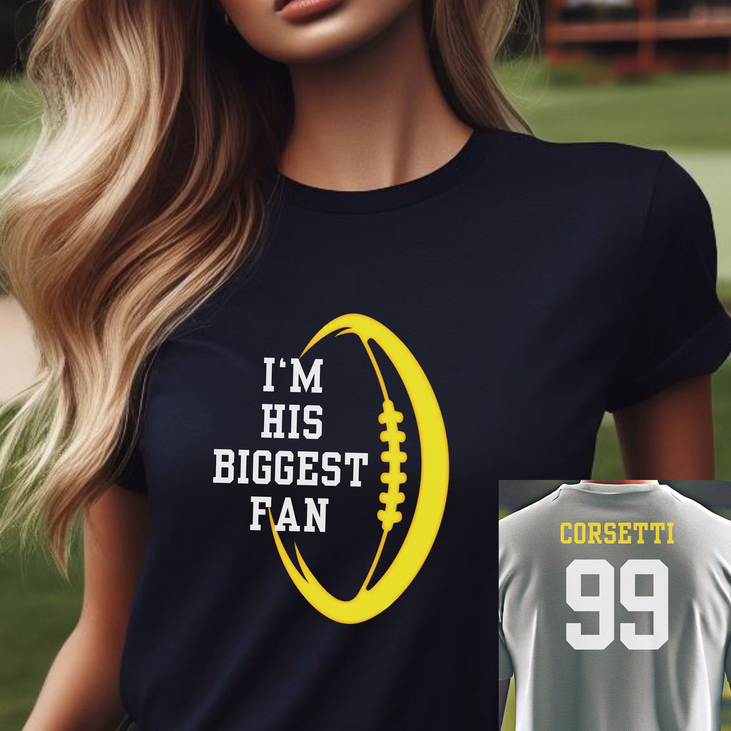 Custom Girlfriend Football Shirt, Personalized TShirt for Girlfriend, Customized Football Mom Tee, Gift for Girlfriend, Great Gift for Mom