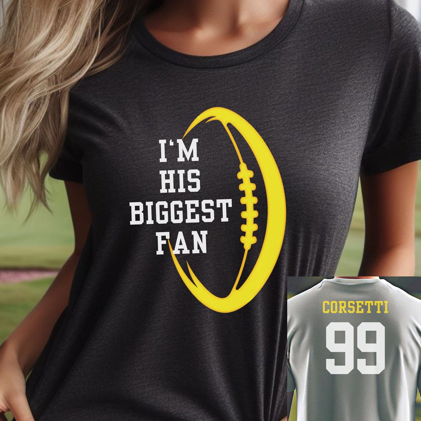 Custom Girlfriend Football Shirt, Personalized TShirt for Girlfriend, Customized Football Mom Tee, Gift for Girlfriend, Great Gift for Mom