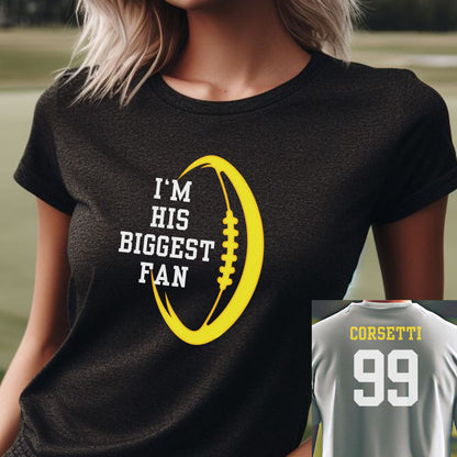 Custom Girlfriend Football Shirt, Personalized TShirt for Girlfriend, Customized Football Mom Tee, Gift for Girlfriend, Great Gift for Mom