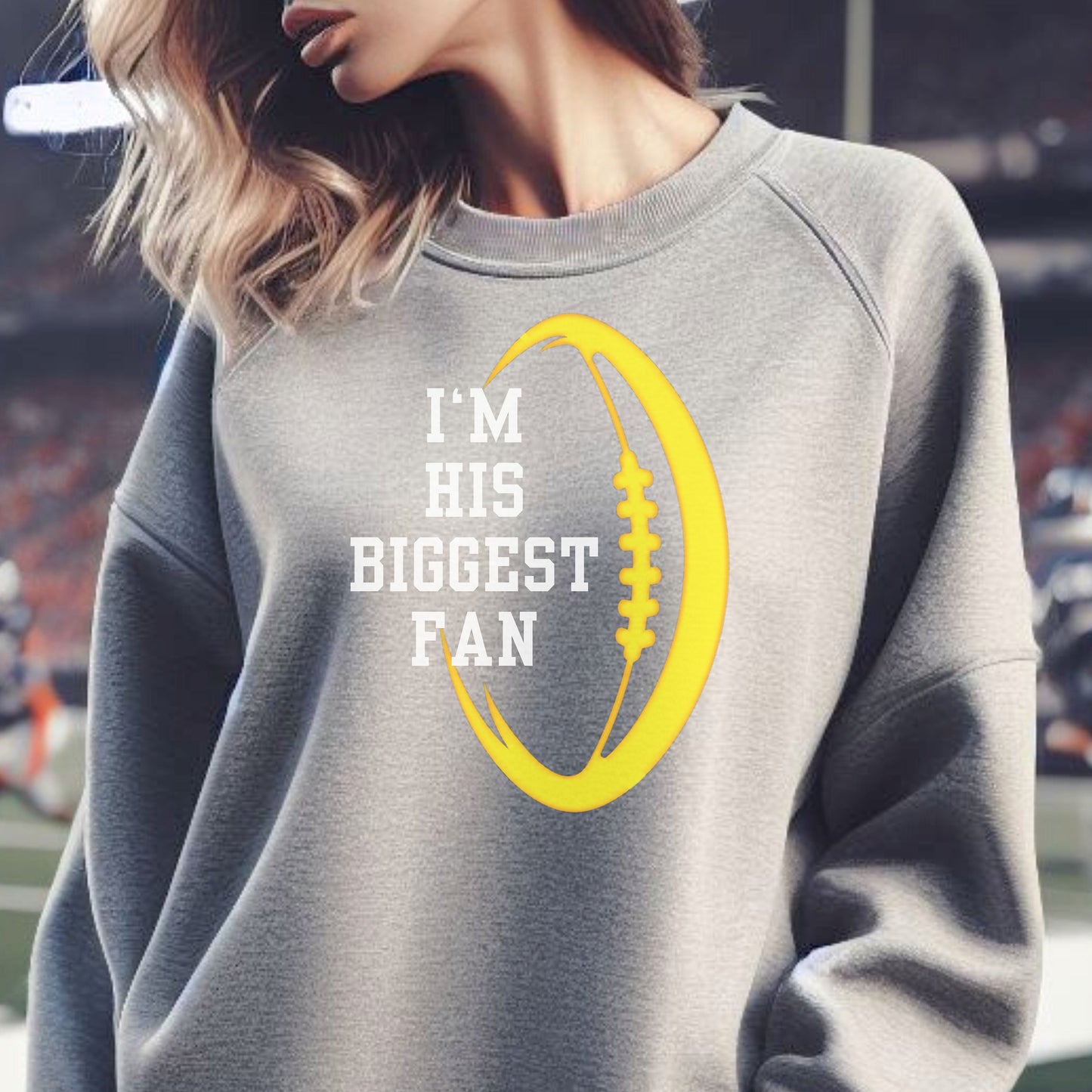 Custom Girlfriend Football Sweatshirt, Personalized Sweater for Girlfriend, Customized Football Mom, Gift for Girlfriend, Great Gift for Mom