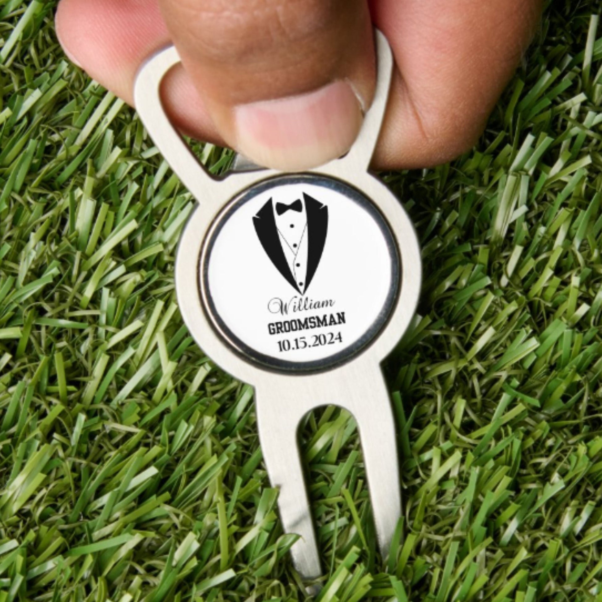 Custom Divot Tool with Ball Marker and Bottle Opener, Personalized Gift for Groomsman, Golf Ball Marker with Divot Tool, Golf Christmas Gift