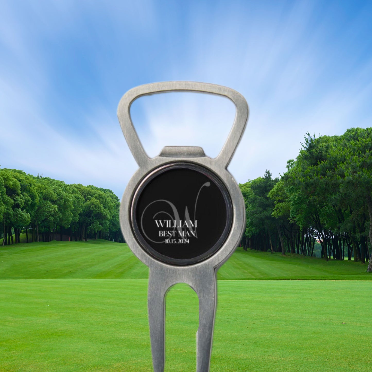 Custom Divot Tool with Ball Marker and Bottle Opener, Personalized Gift for Groomsman, Golf Ball Marker with Divot Tool, Golf Christmas Gift