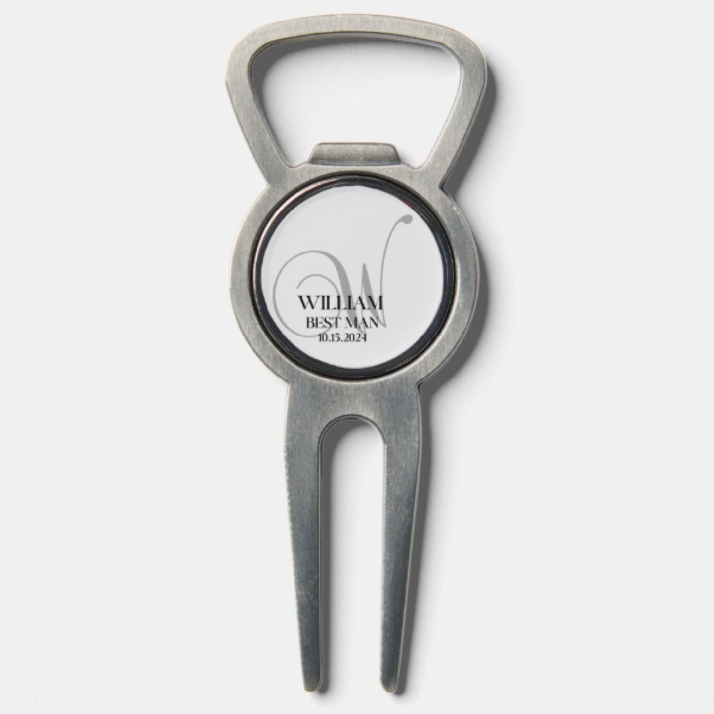 Custom Divot Tool with Ball Marker and Bottle Opener, Personalized Gift for Groomsman, Golf Ball Marker with Divot Tool, Golf Christmas Gift