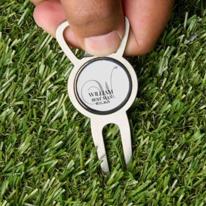 Custom Divot Tool with Ball Marker and Bottle Opener, Personalized Gift for Groomsman, Golf Ball Marker with Divot Tool, Golf Christmas Gift